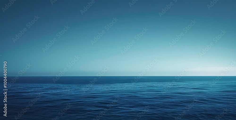 Obraz premium Minimalist Blue Gradient Ocean Background
