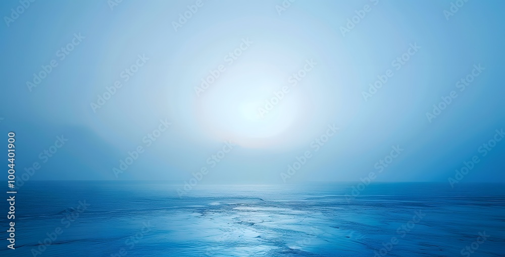 Obraz premium Minimalist Blue Gradient Background with Water Reflection