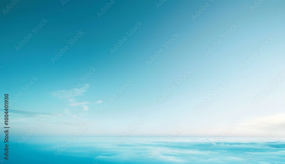 Obraz premium Minimalist Blue Sky Cloudscape Background