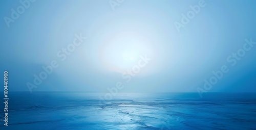 Wallpaper Mural Minimalist Blue Gradient Background with Water Reflection Torontodigital.ca