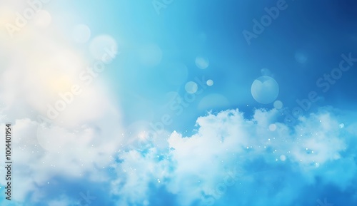 Abstract Blue Sky with Blurred Clouds