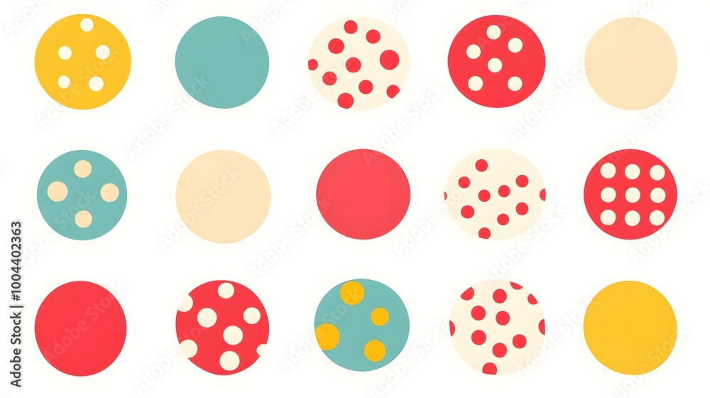 Colorful Polka Dot Circle Pattern Design Elements Colorful Polka Dot Circle Pattern Design Elements