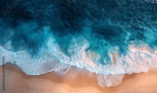 Serene coastline with turquoise waters and sandy beach at sunrise