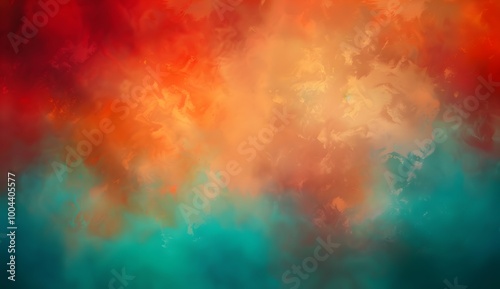 Abstract Blurred Gradient Background in Red, Orange, and Turquoise