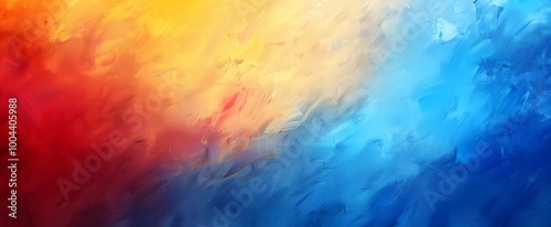 Abstract Blurred Background with Red, Blue and Yellow Gradient