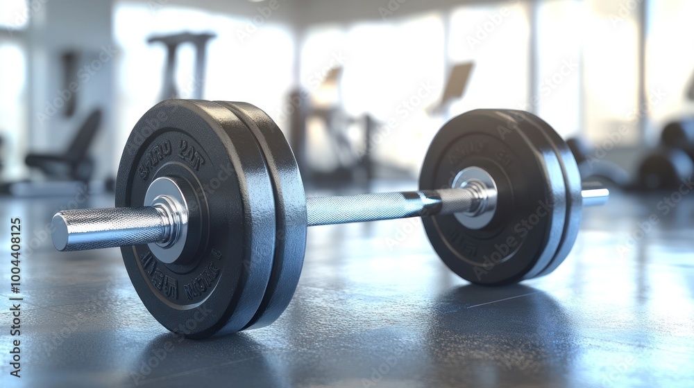 A close-up of a barbell on a gym floor, symbolizing fitness and strength training. A close-up of a barbell on a gym floor, symbolizing fitness and strength training.