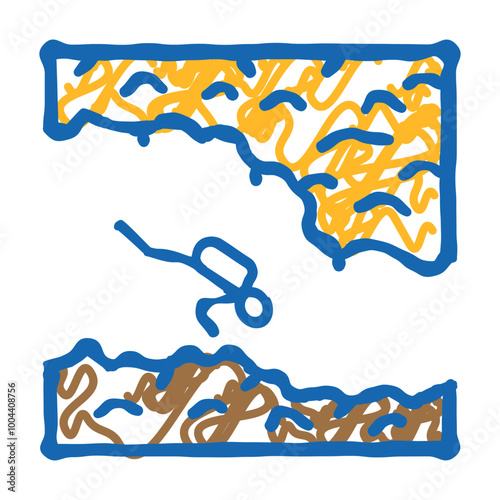 diving in rocks and caves doodle icon sketch vector. diving in rocks and caves sign. isolated symbol illustration