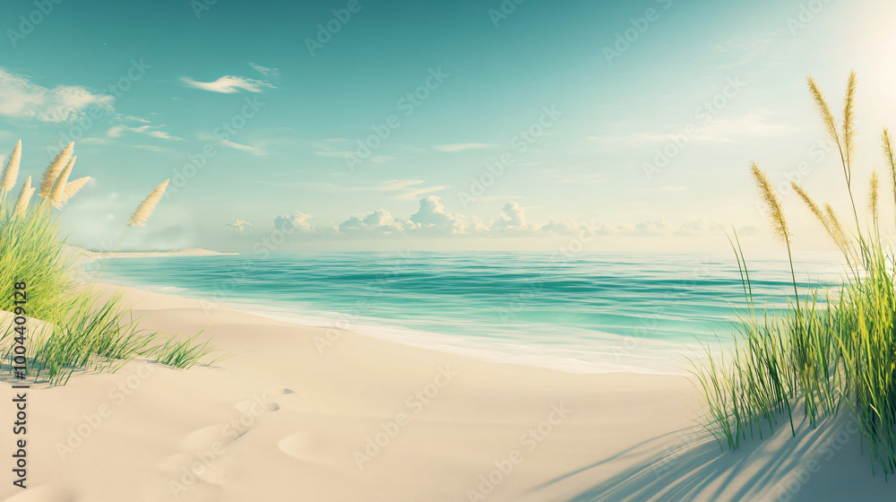 Fototapeta premium A serene beach background, perfect for summer themes.