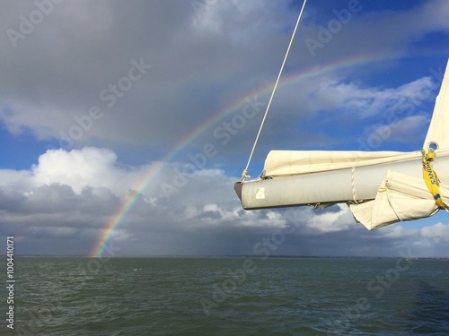 yacht rainbow sea