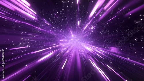 Pink Light Tunnel with Purple Particles - Futuristic Abstract.