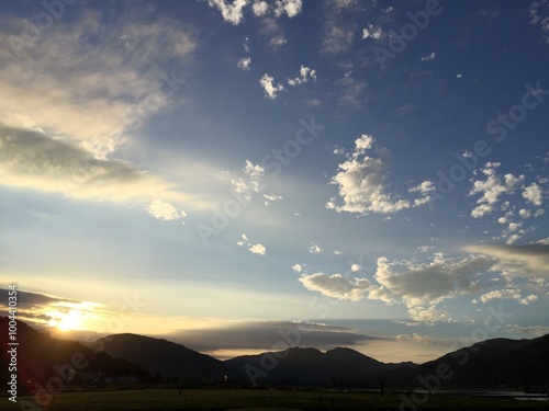 sunset in the mountains