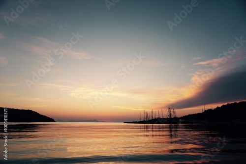 sunset over the sea