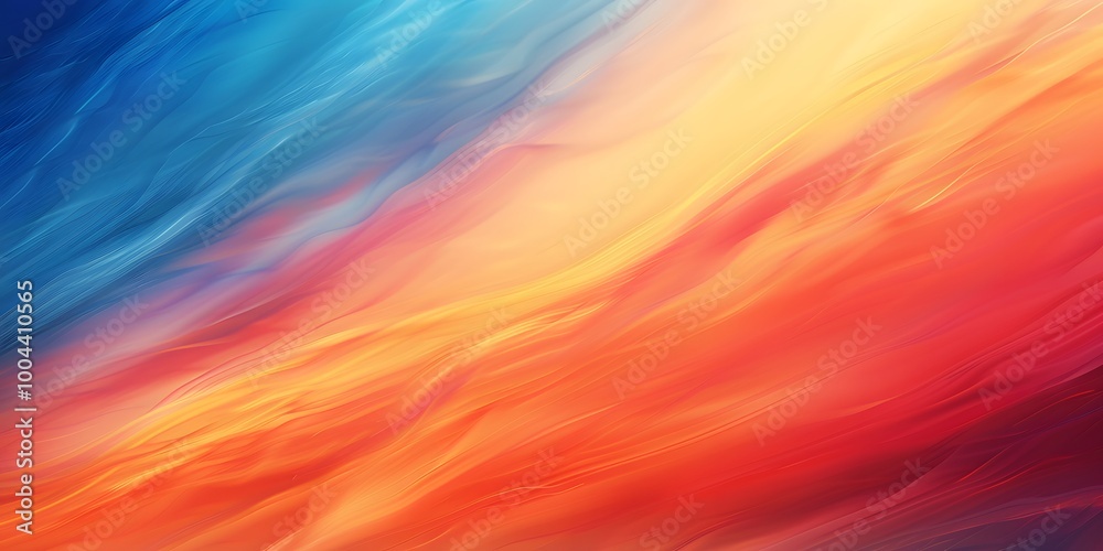 Abstract Blurry Gradient Background with Orange, Blue, and Red Colors