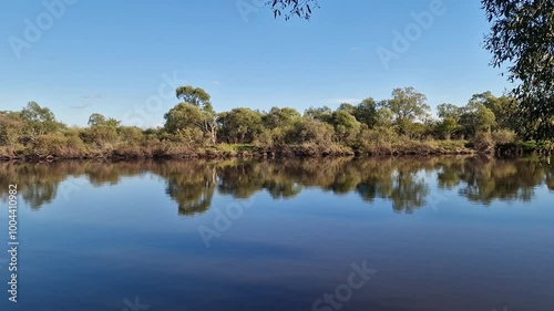 Summer landscape on a lake. Peaceful summer scene.