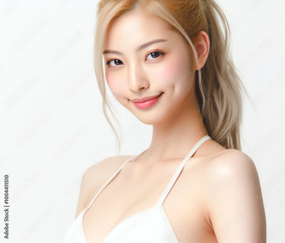 白い水着の美女 白い水着の美女