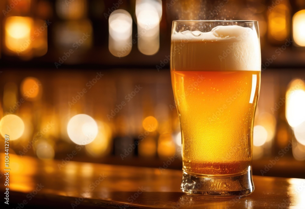 vivid close golden beer glass overflowing bubbly foam glimmering light reflections, amber, bubbles, carbonation, cheers, clink, clinking, cold, composition vivid close golden beer glass overflowing bubbly foam glimmering light reflections, amber, bubbles, carbonation, cheers, clink, clinking, cold, composition