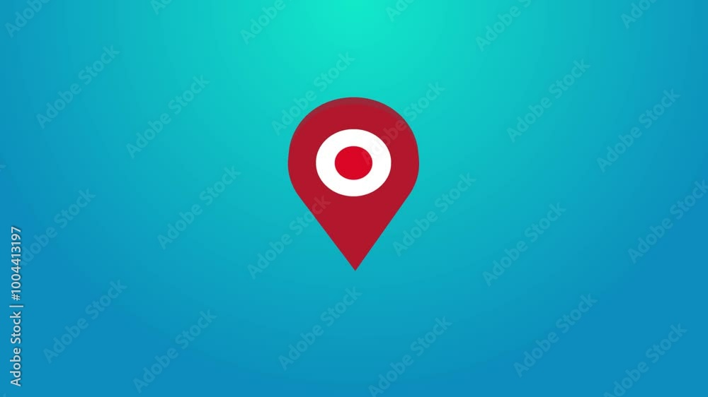 Rotating 3D location icon on background Rotating 3D location icon on background