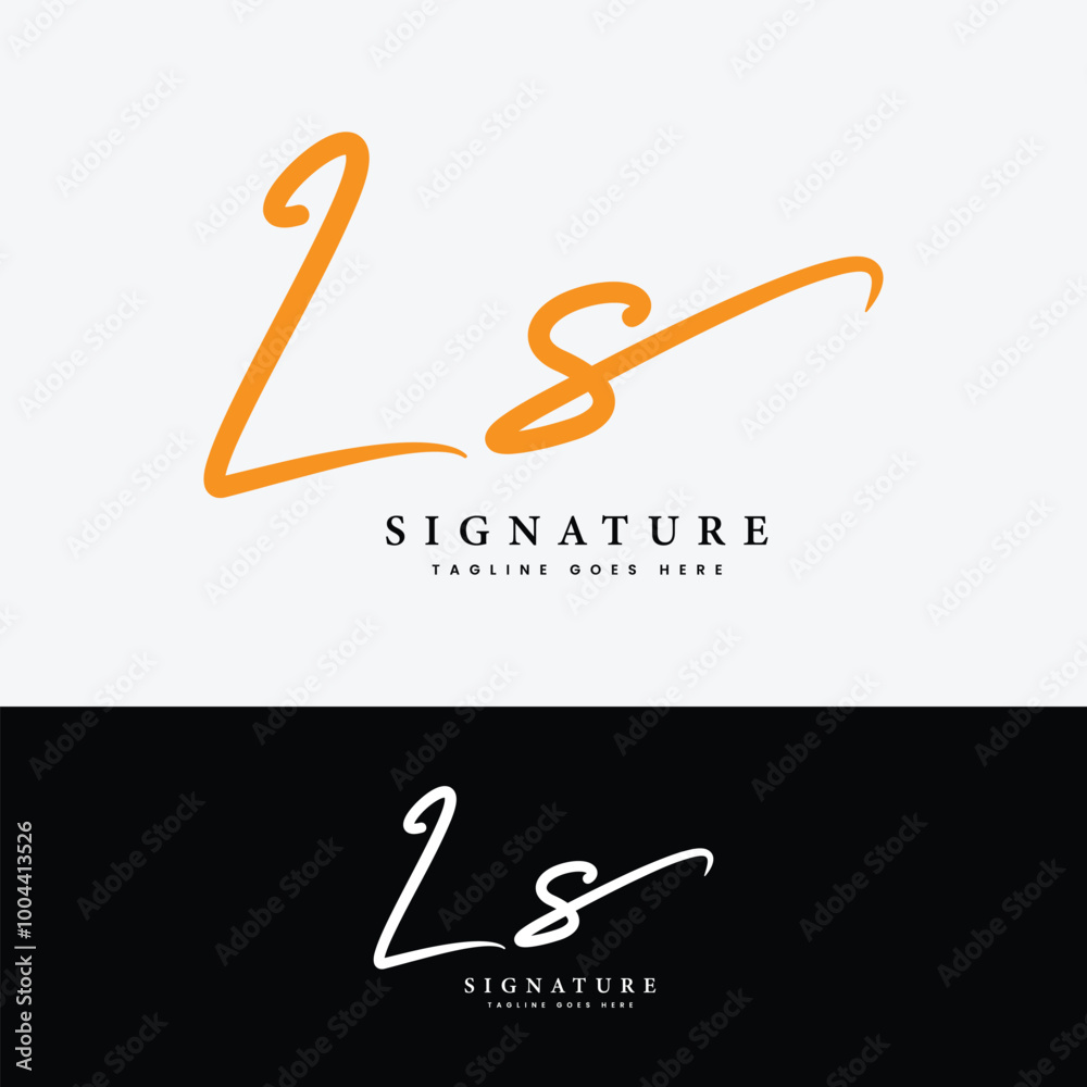Obraz premium L, S, LS Initial letter logo. Alphabet LS Handwritten Signature logo