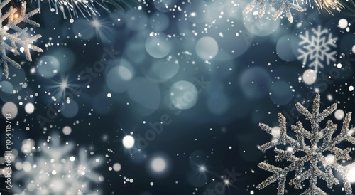 Winter Wonderland With Snowflakes and Lights