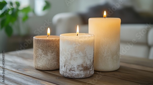 Tranquil Candle Glow in a Cozy Home Setting