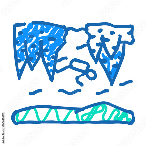 winter diving doodle icon sketch vector. winter diving sign. isolated symbol illustration