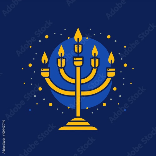 Hanukkah candelabrum icon. Vector illustration.
