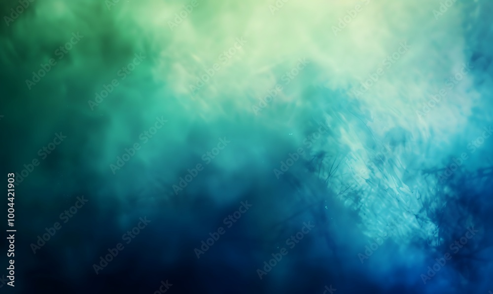 Abstract Blue Green Gradient Blurred Background