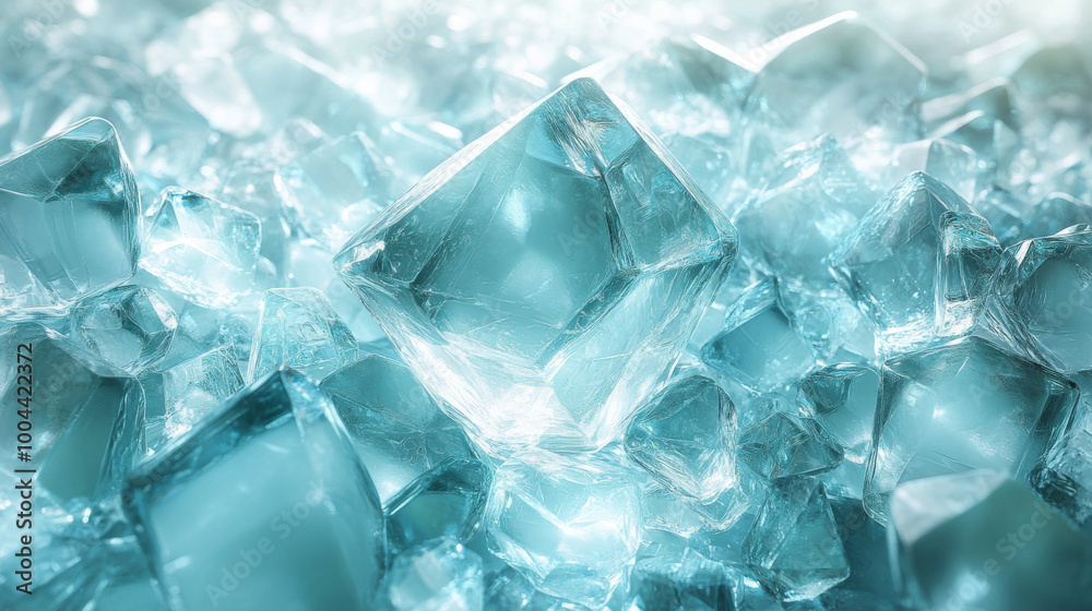 Close-up of sparkling, blue ice crystals. Close-up of sparkling, blue ice crystals.