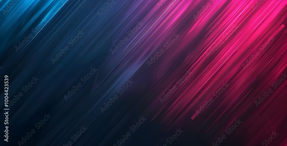 Fototapeta premium Abstract Dark Gradient Background with Blue and Pink Lines