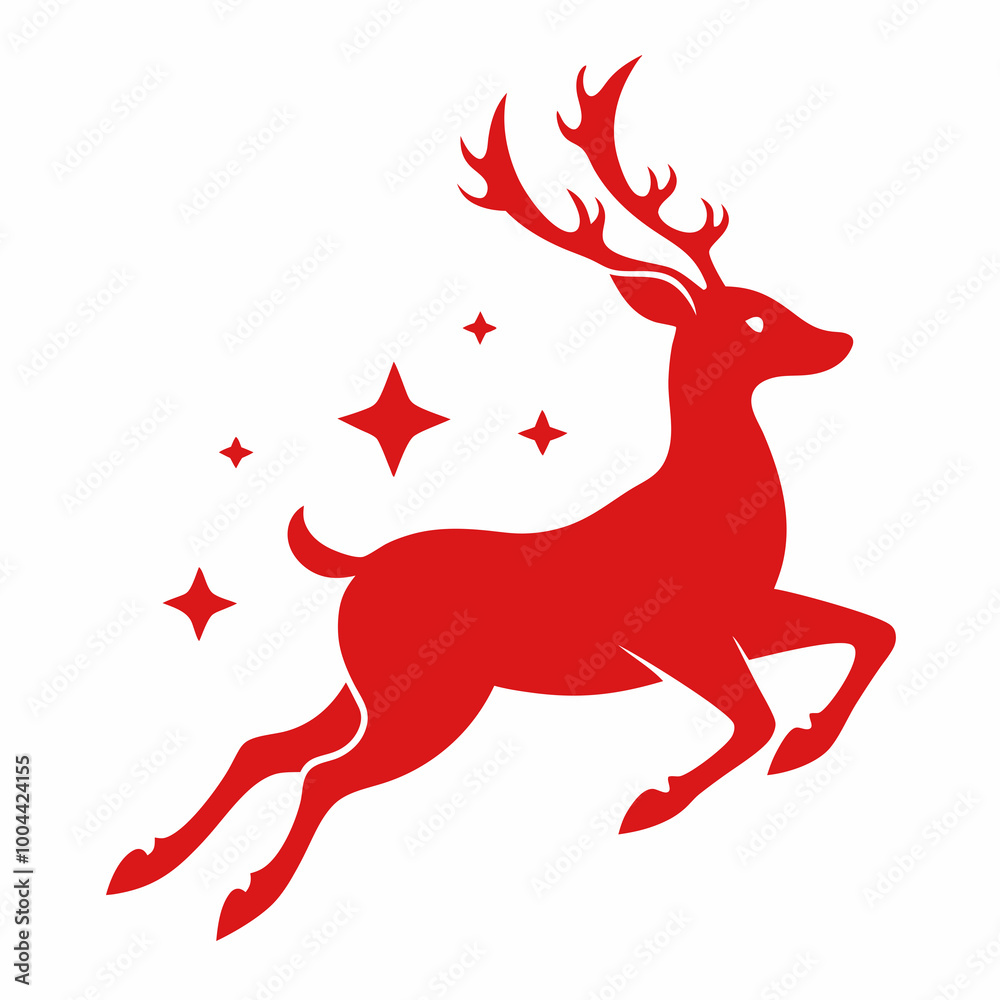 Christmas red reindeer vector illustration Christmas red reindeer vector illustration