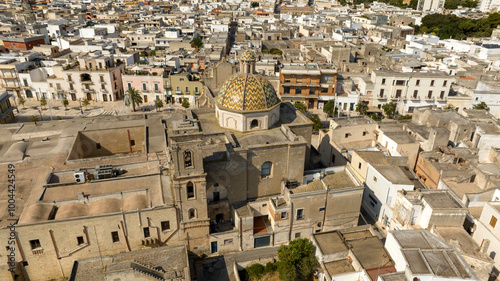 Photos Aerial view of the Church of Santa Maria di Costantinopoli located in Manduria, in the province of Taranto, Italy