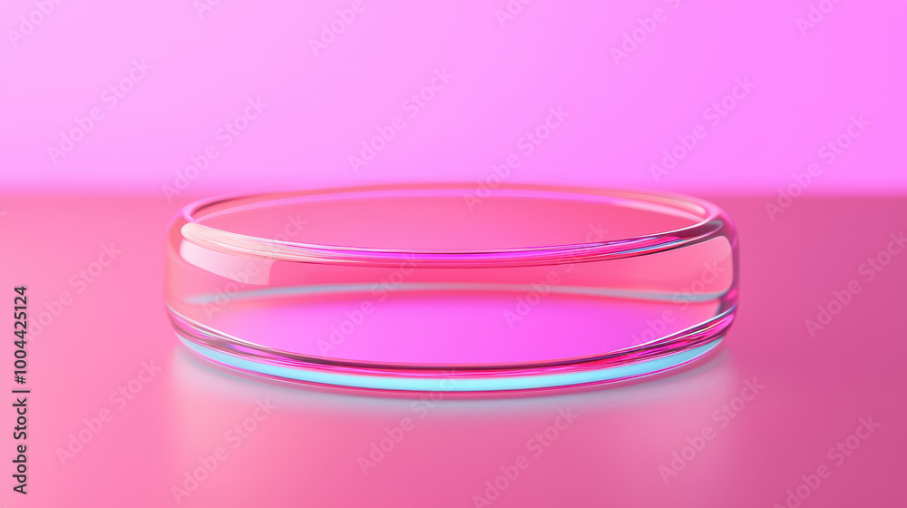 sleek, transparent glass dish with smooth surface, reflecting vibrant pink and blue hues, creating modern and artistic ambiance. This design element adds touch of elegance to any setting sleek, transparent glass dish with smooth surface, reflecting vibrant pink and blue hues, creating modern and artistic ambiance. This design element adds touch of elegance to any setting
