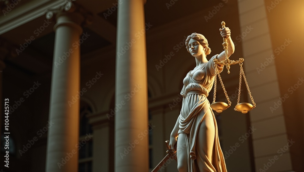 custom made wallpaper toronto digitalStatue of Lady Justice, Symbol of Law and Justice, Goddess Themis, Fairness and Legal Concepts