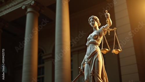 Wallpaper Mural Statue of Lady Justice, Symbol of Law and Justice, Goddess Themis, Fairness and Legal Concepts Torontodigital.ca