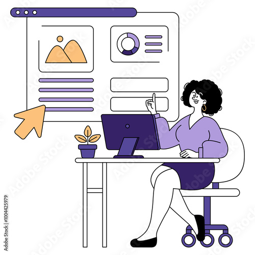 Businesswoman. Flat Vector Illustration