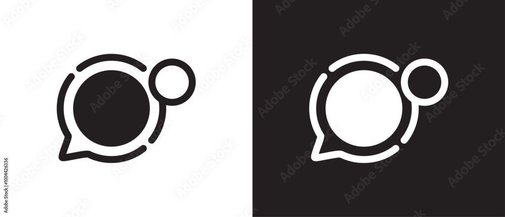 Simple flat icon of story update, Latest history on social media, icons of social media applications on black and white background in vector form.