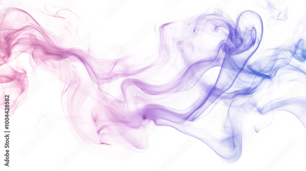 Abstract blue purple pink gradient smoke wavy lines curling isolated on transparent background Abstract blue purple pink gradient smoke wavy lines curling isolated on transparent background