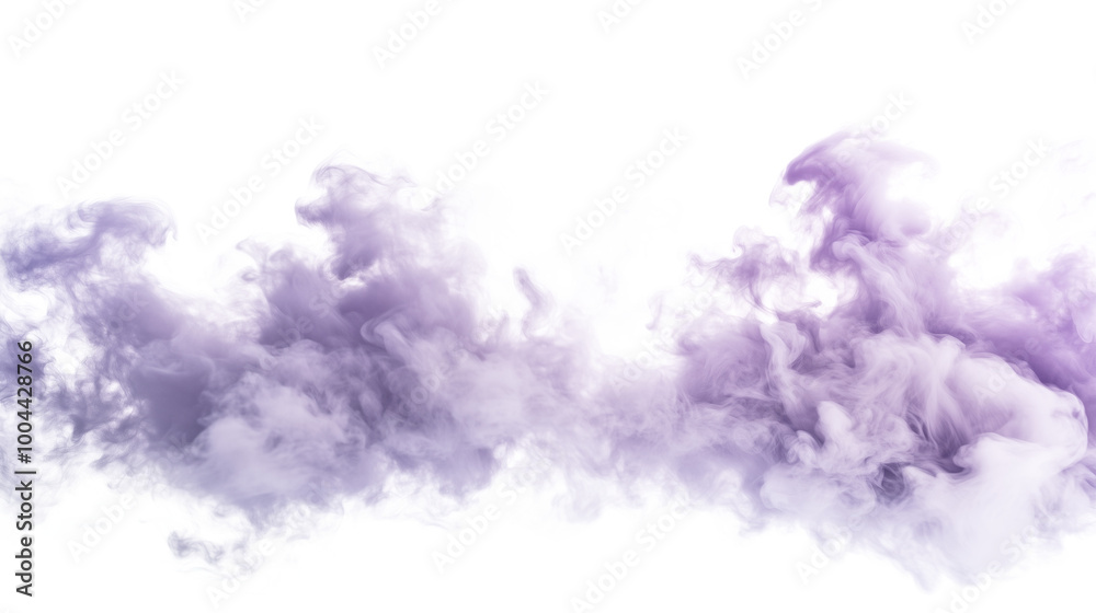 Fototapeta premium abstract violet fluffy clouds mist fog smoke curling isolated on transparent background
