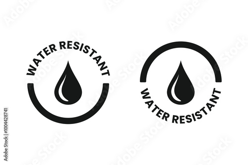 Water resistant and Waterproof icon vector. water resistant signs. Water protection icon.