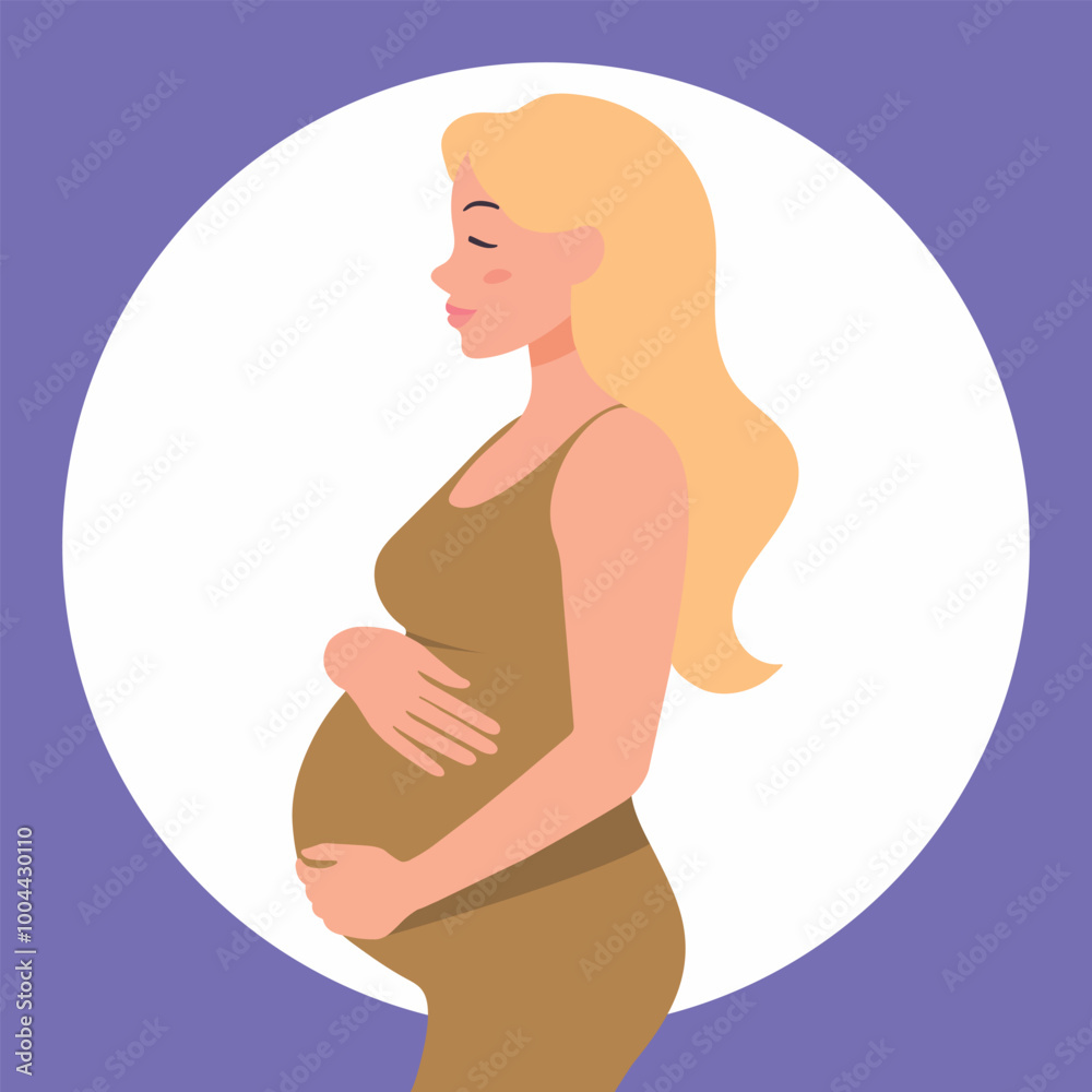 side view pregnant woman flat design side view pregnant woman flat design