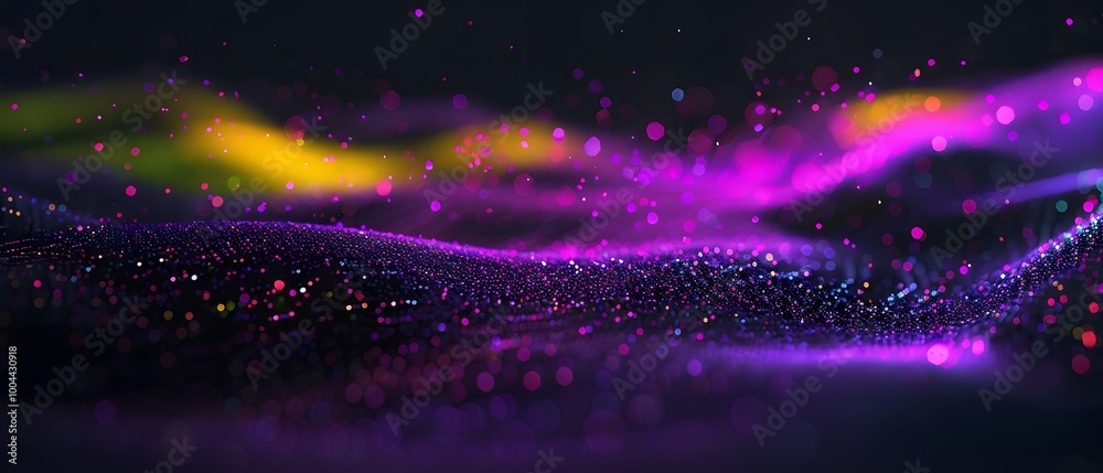 Obraz premium Abstract Neon Purple & Yellow Light Background