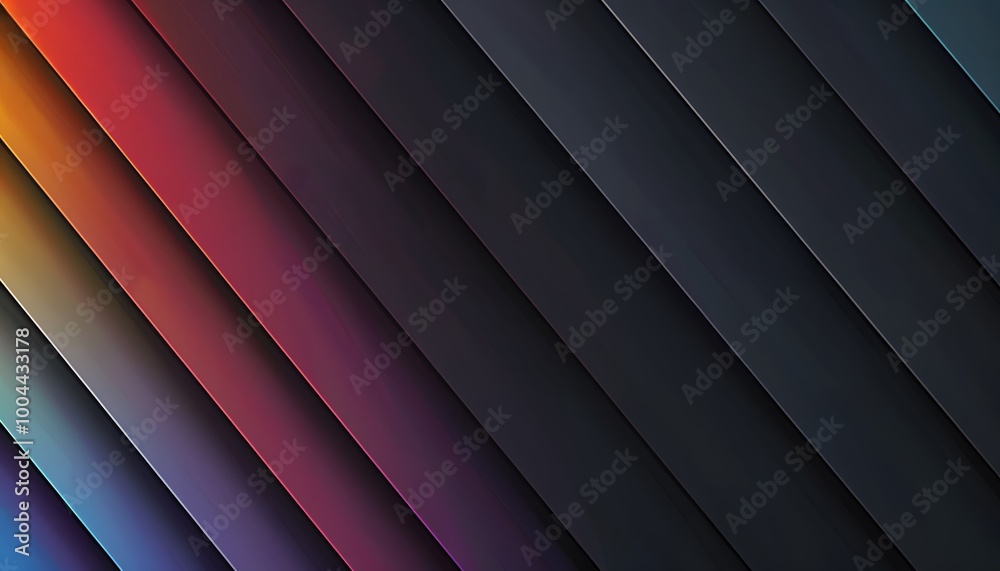 Obraz premium Minimalist Dark Gradient Background with Subtle Rainbow Stripes