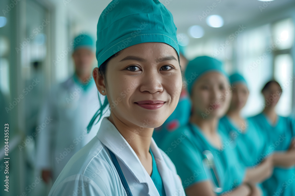 Photography of Cambodia team of professional workers in a modern hospital. Photography of Cambodia team of professional workers in a modern hospital.