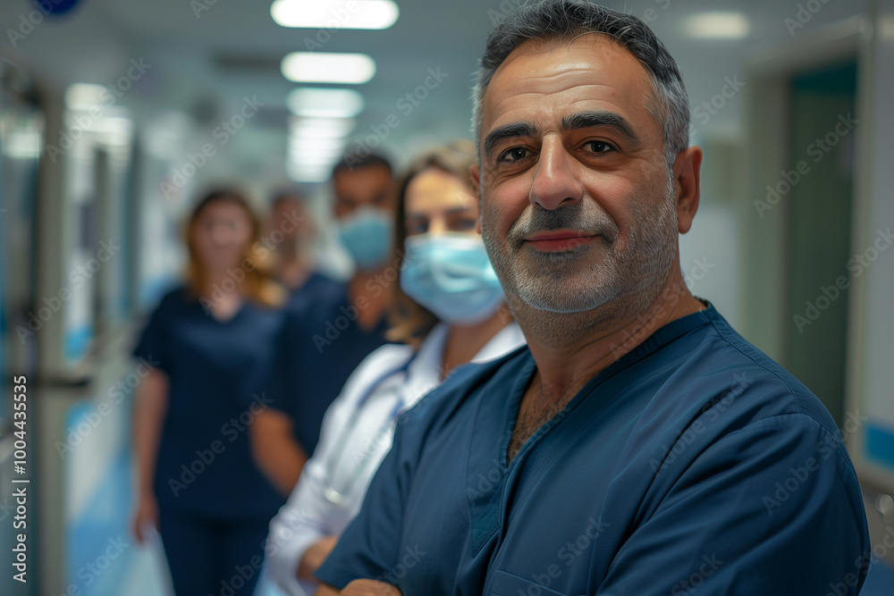 Photography of Cyprus team of professional workers in a modern hospital. Photography of Cyprus team of professional workers in a modern hospital.