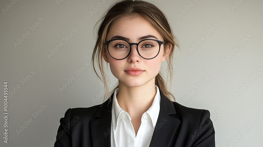 Professional Young Woman in Glasses Portrait Professional Young Woman in Glasses Portrait