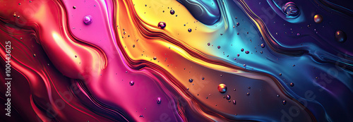 Elegantly flowing abstract artwork with intense colors