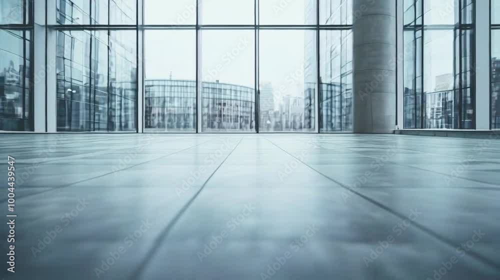 custom made wallpaper toronto digitalcontemporary office corridor interior with mock up white billboard, glass doors, and modern furniture on concrete floors - architectural and design concept