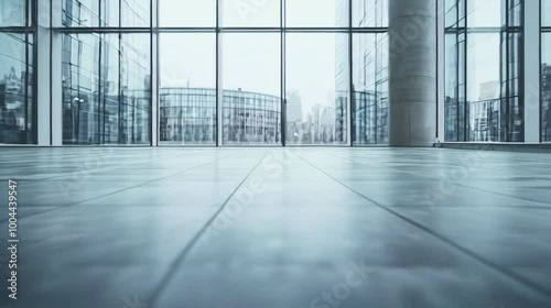 Wallpaper Mural contemporary office corridor interior with mock up white billboard, glass doors, and modern furniture on concrete floors - architectural and design concept
 Torontodigital.ca