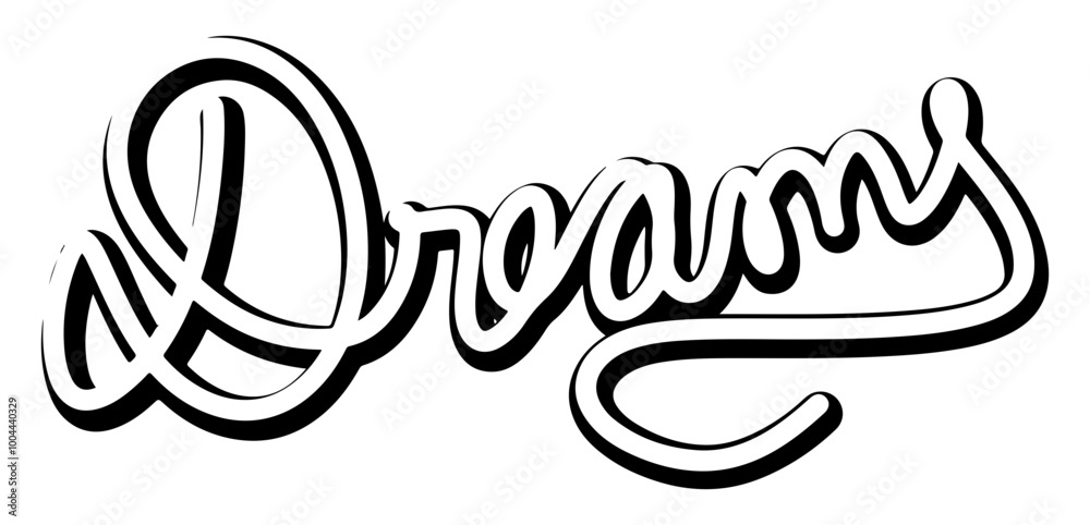Obraz premium dreams word hand drawn calligraphy