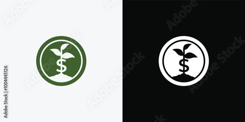 Dollar sprout, Funding logo, Growing money symbol vector illustration